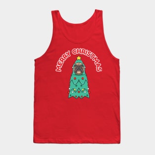 Bulldog dog in christmas tree costume Tank Top